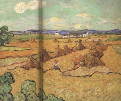 Vincent Van Gogh Wheat Stacks with Reaper (nn04) oil painting image